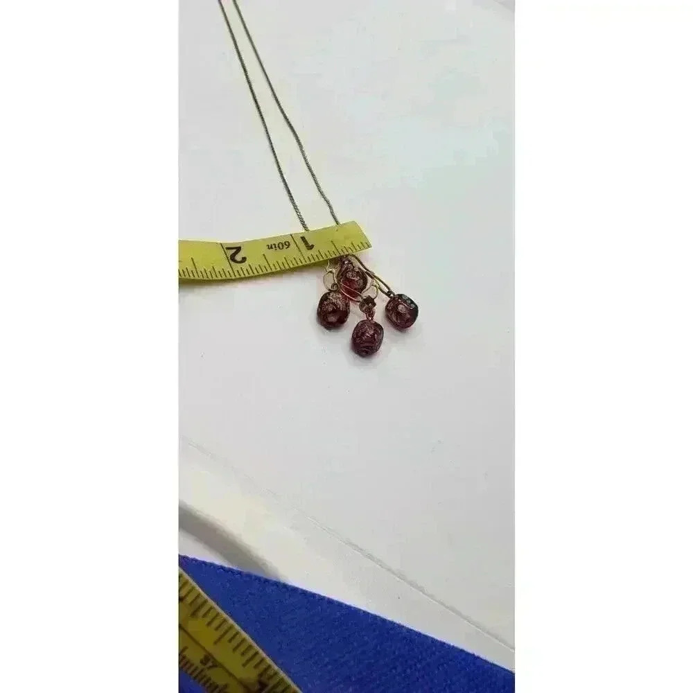 Vintage MCM Japanese Tombo Millefiori Art Glass Bead Necklace 14k Gold Plate - Picture 9 of 10